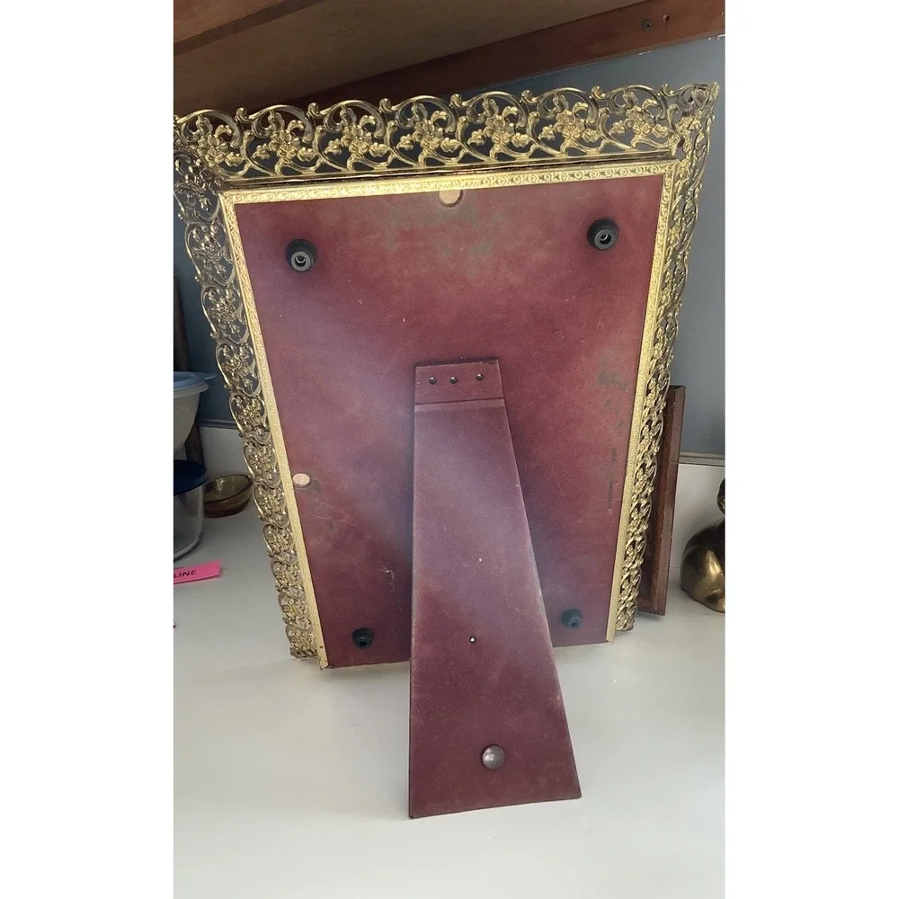 Large Vintage Ornate Hollywood Regency Picture Frame / Tray‎ Floral
